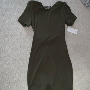 Open back green bodycon dress